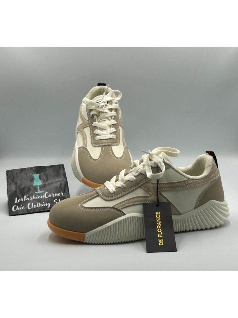 NWT De Florance Women's Beige White Cloudea Arch Support Sneakers Size 10 3330 - Picture 12 of 16